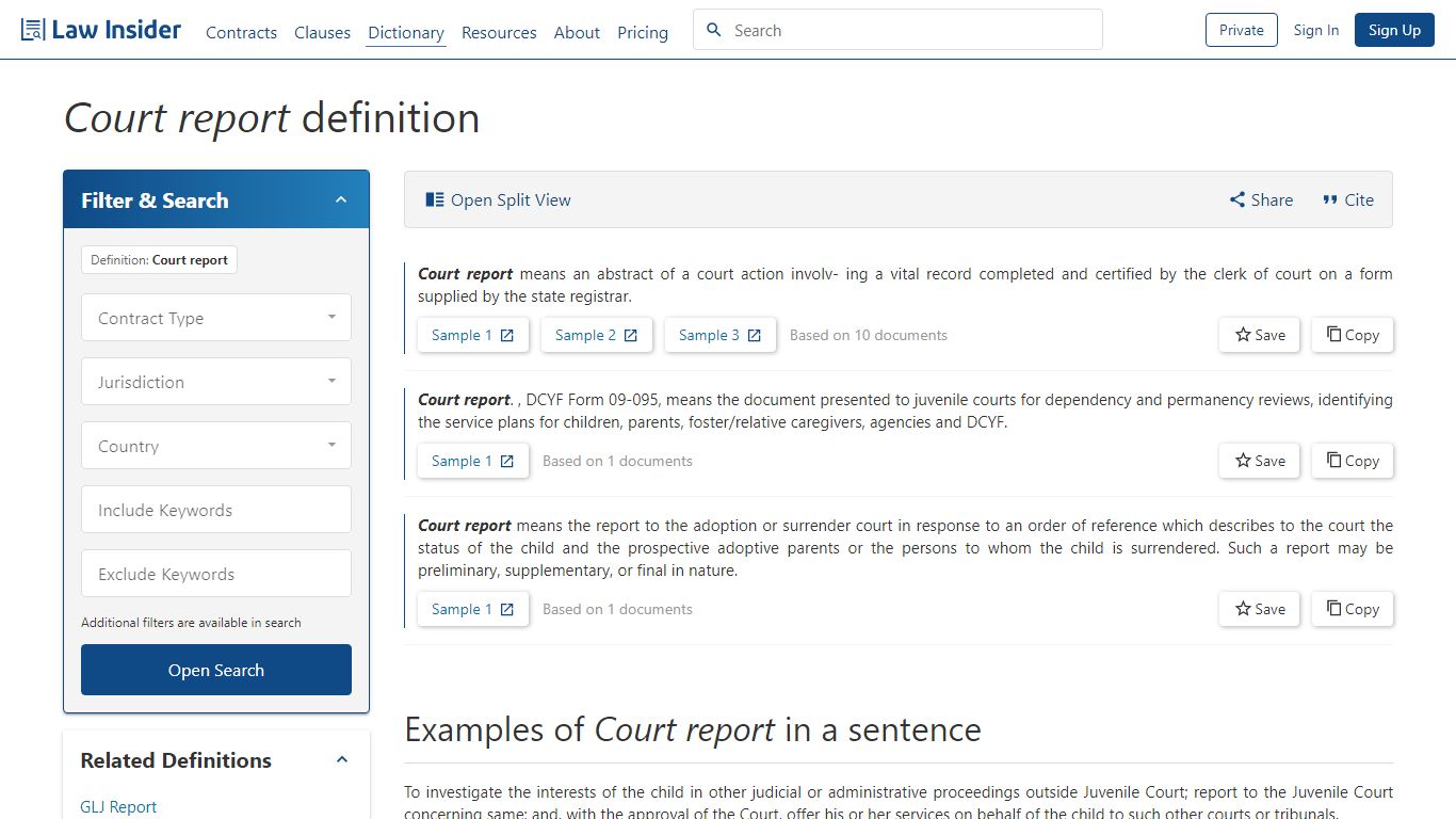 Court report Definition | Law Insider